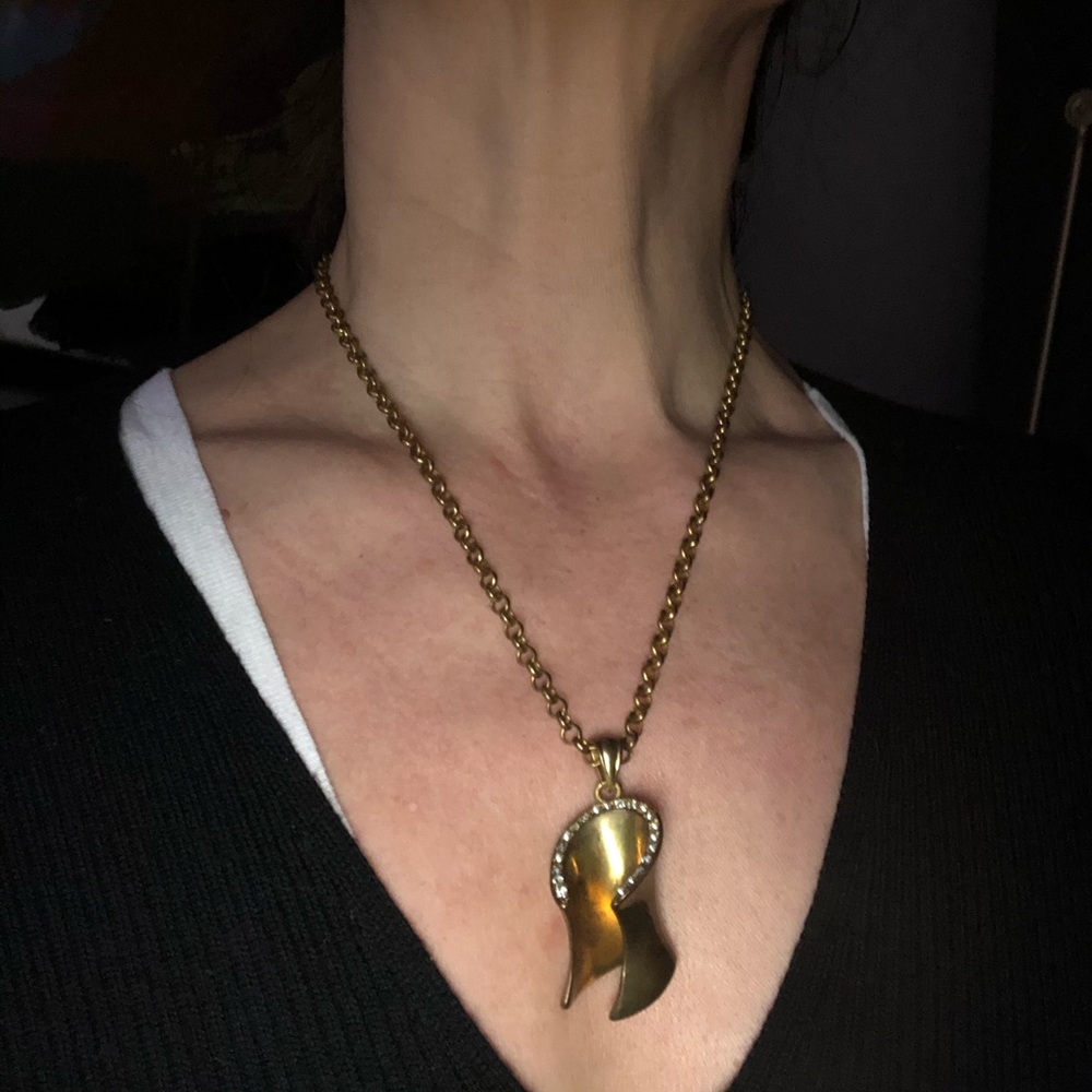 Gold Pendant Necklace with Delicate Chain